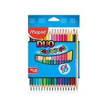 Цветни моливи MAPED Duo, 18бр./36 цвята