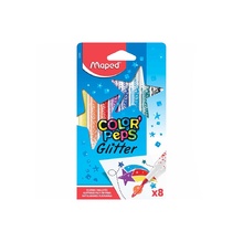 Флумастери MAPED ColorPeps Glitter, 8 цвята