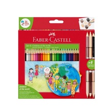 Цветни моливи Faber-Castell 24 цвята в комплект с 3 двувърхи цветни молива