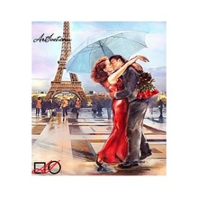Диамантен гоблен Любов в Париж, 28х24 см