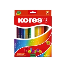 Цветни моливи Kores + острилка, 24 цвята