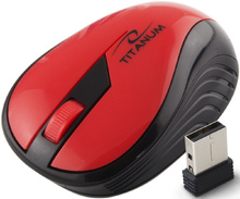Безжична оптична мишка Titanium 2.4GHz 3D USB Rainbow червена