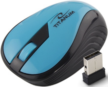 Безжична оптична мишка Titanium 2.4GHz 3D USB Rainbow синя