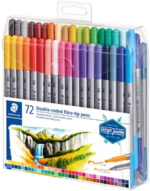 Цветни флумастери Staedtler - 72 цвята, двувърхи