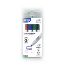 Комплект маркери за бяла дъска Spree, обли, 4 цвята, 4.5 мм, 58400