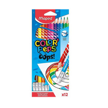 Комплект моливи Maped Color Peps Oops - 12 цвята, изтриваеми