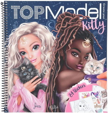 TOP Model - Книжка за оцветяване със стикери Kitty in Moonlight Design