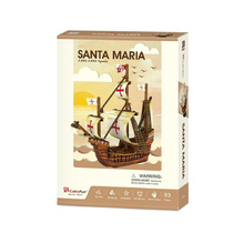 Пъзел 3D Cubic Fun - Корабът Santa Maria, 93 части