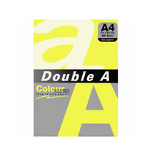 Цветна хартия Double A, A4, 80гр./кв.м., 100 листа, Lemon