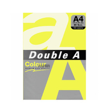 Цветна хартия Double A, A4, 75гр./кв.м., 100 листа, Neon Yellow