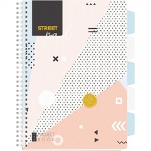 Тетрадка Street със спирала Street Pad, с разделение,  А4 100 листа , широк ред
