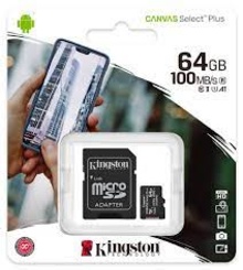 MicroSD карта памет: Kingston 64 GB  SD адаптер