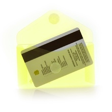 Класическа PVC папка - картичка  6 x 10,5 см.  -SOBRE - жълта