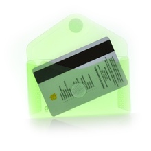 Класическа PVC папка - картичка  6 x 10,5 см.  -SOBRE - зелена
