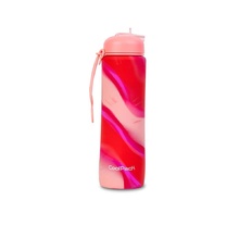Сгъваема силиконова бутилка COOLPACK - PUMP - Girls Zebra Pink
