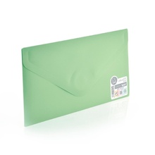 Папка Плик Пластмасова/ DL12,5 х 22,5 см. , пастелно зелено