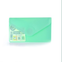 Папка Плик Пластмасова Card Size 6.2 x 10.5 cm. , пастелно зелено