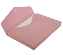 Папка Плик Пластмасова А4+ с уширение , пастелно розово